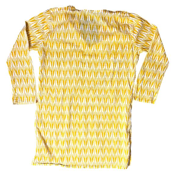 Roberta‎ Roller Rabbit Yellow White Tunic 100% Cotton Size XS Boho Resort Wear - Picture 2 of 5